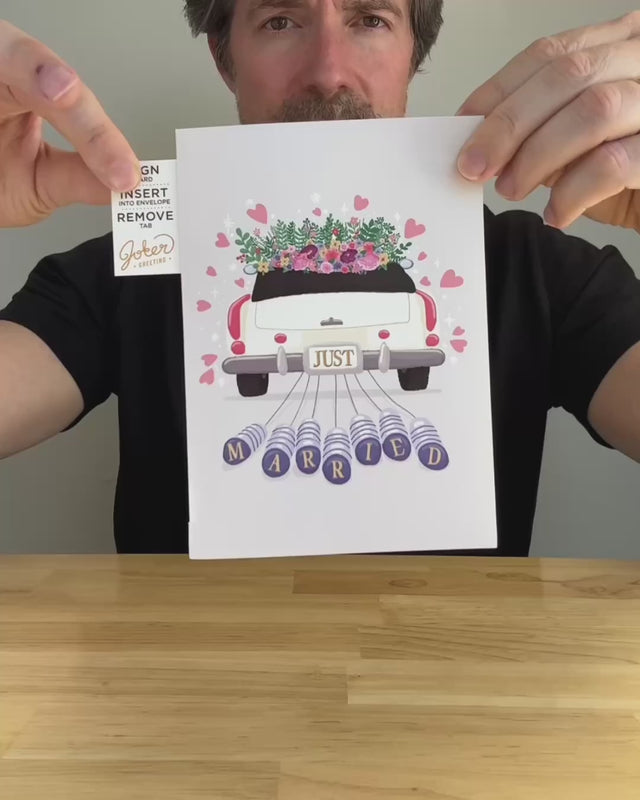 Endless Just Married Card With Glitter