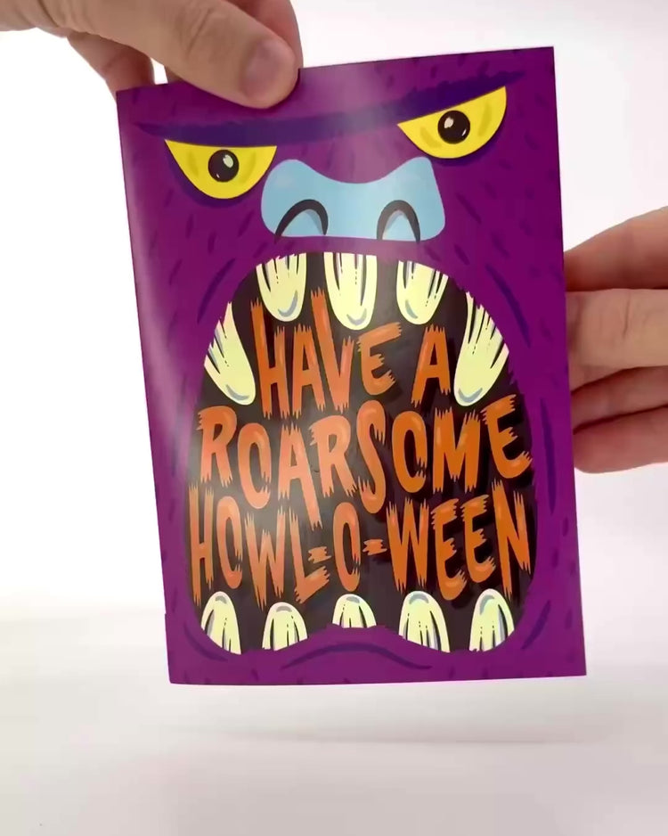 Halloween Monster Card with Glitter & Stickers