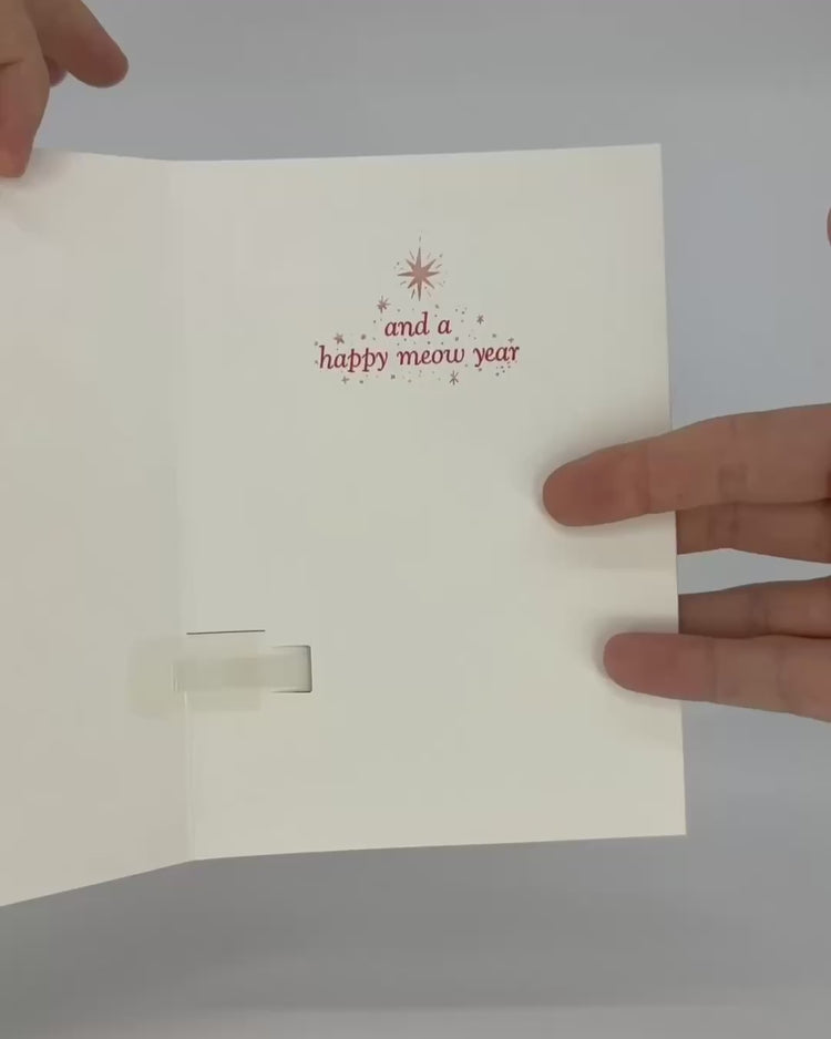 Endless Meowy Christmas Card with Glitter