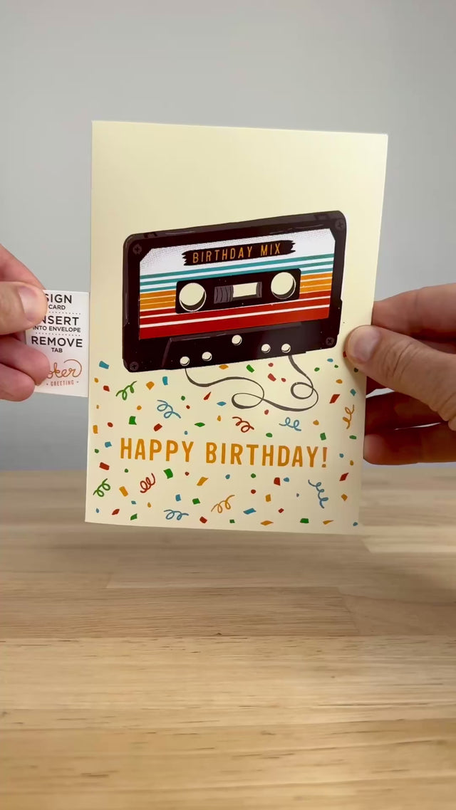 Endless "Never Gonna Give You Up" Birthday Card with Glitter