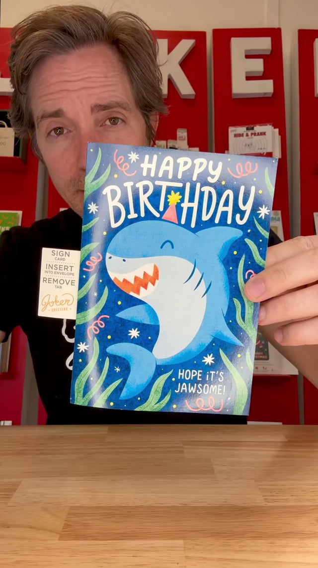 Endless Baby Shark Birthday Card with Glitter