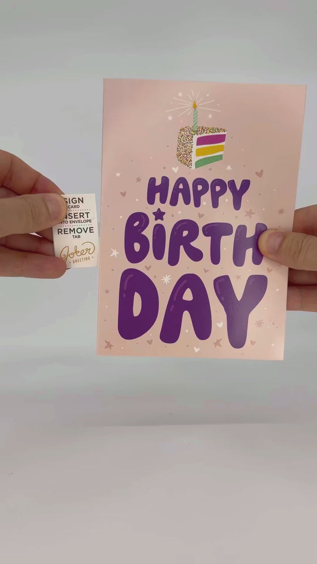 Endless Birthday Cake Card with Glitter