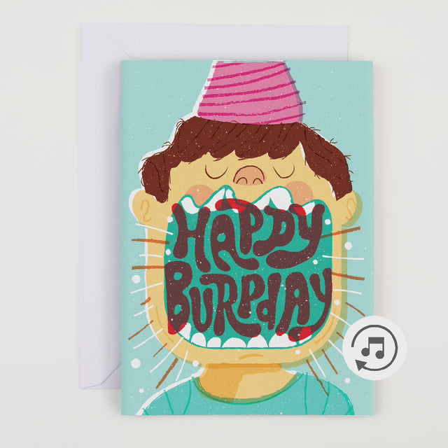 Endless Burp Day Card with Glitter