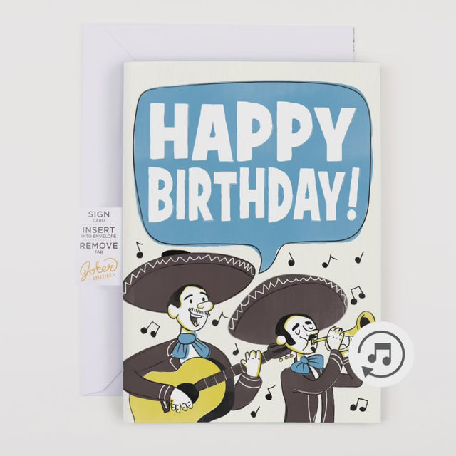Endless Mariachi Birthday Card with Glitter