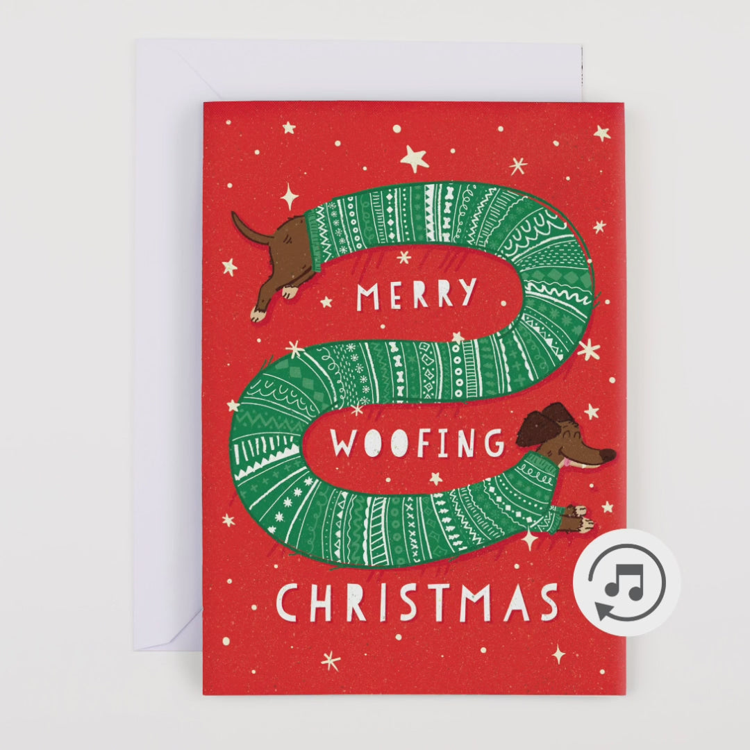 Woofing Christmas Card - Endless Dog Barking Christmas Song