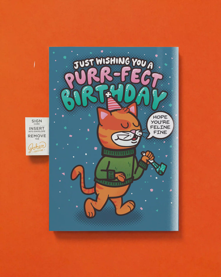 Endless Cool Cat Birthday Card with Glitter
