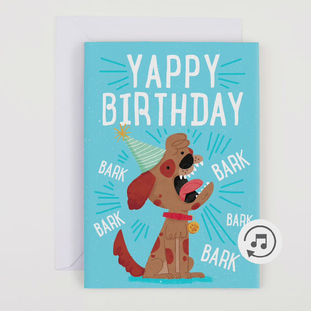 Endless Barking Birthday Card with Glitter