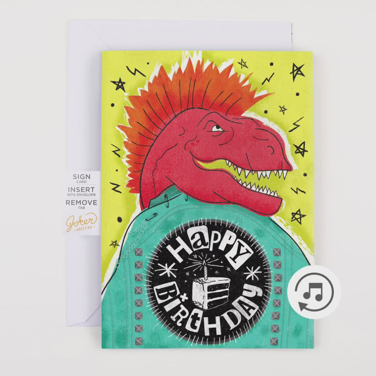 Endless Punk Rock Birthday Card with Glitter