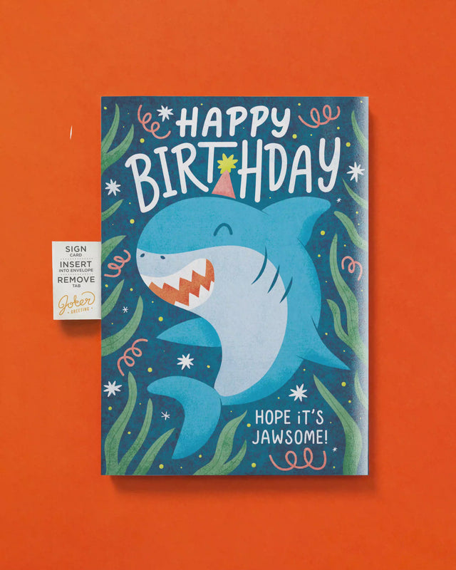 Endless Baby Shark Birthday Card with Glitter