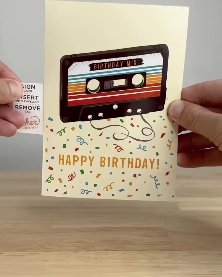 Endless "Never Gonna Give You Up" Birthday Card with Glitter