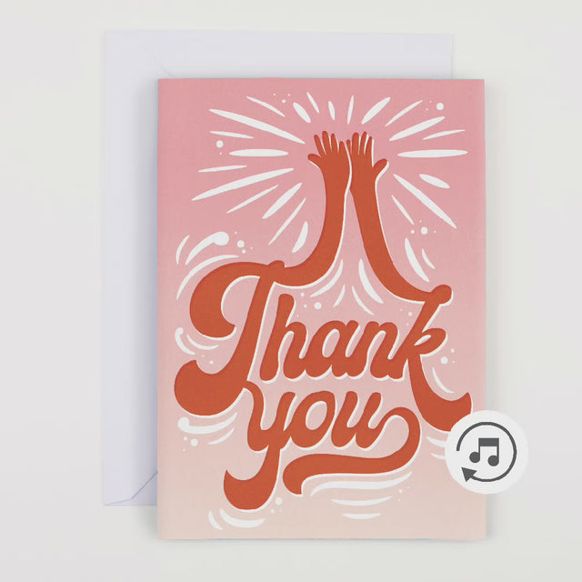 Endless High-Pitched Thank You Card with Glitter