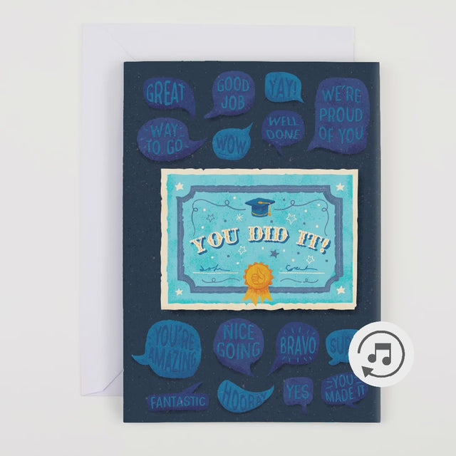 Endless Off-tune Graduation Card with Glitter