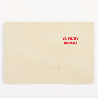  Christmas card interior showing Ya Filthy Animal message on cream colored background for holiday humor